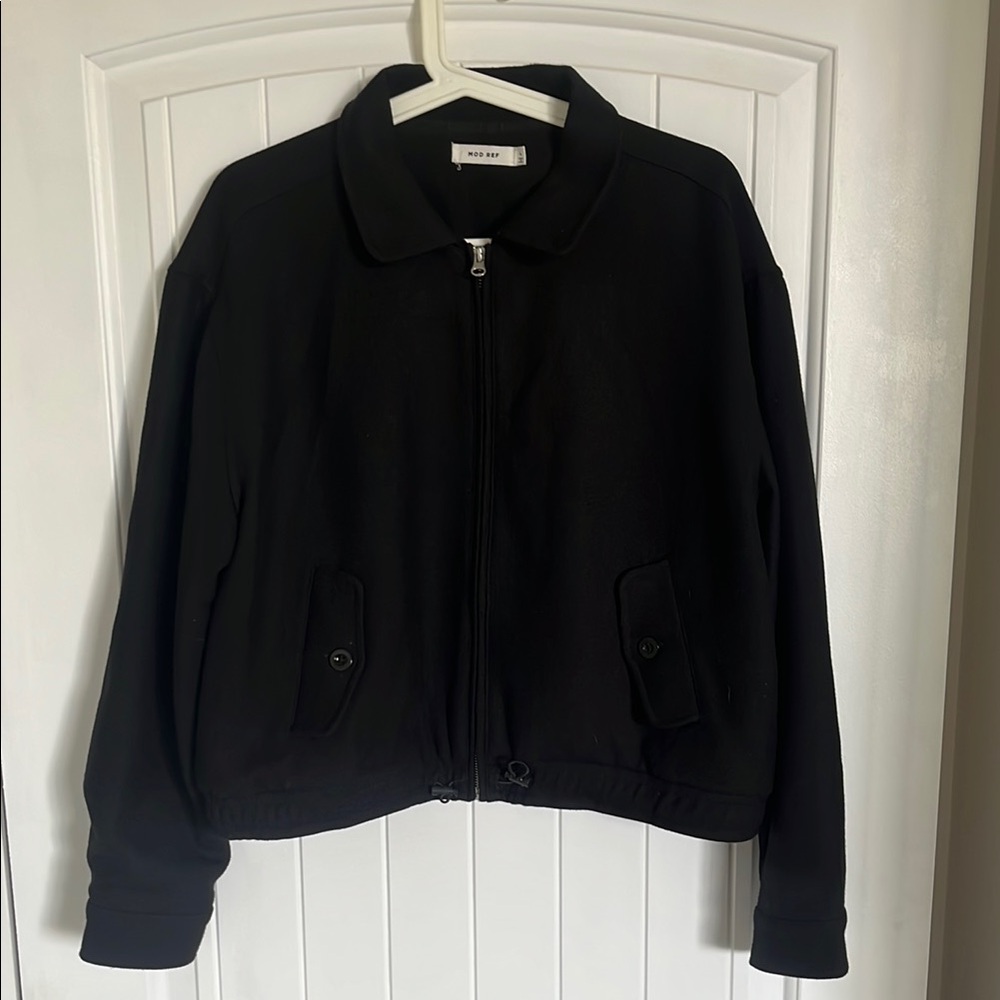 Mod Ref Black Zip up Bomber Style Jacket